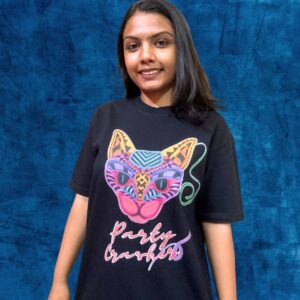 oversized fit women t shirt printed party crasher