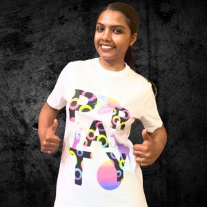 regular fit women t shirt white printed