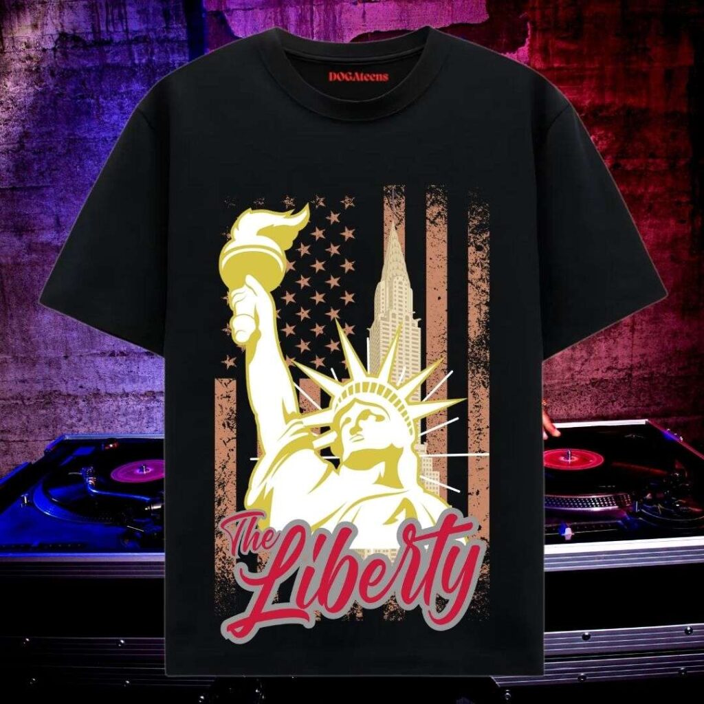 brand dogateens statue of liberty printed t-shirt 