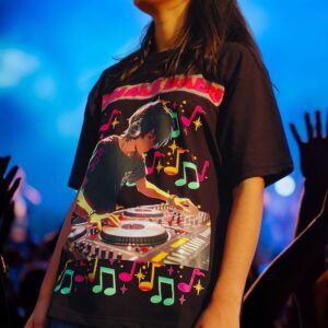 oversized fit women t shirt, dj printed partywear