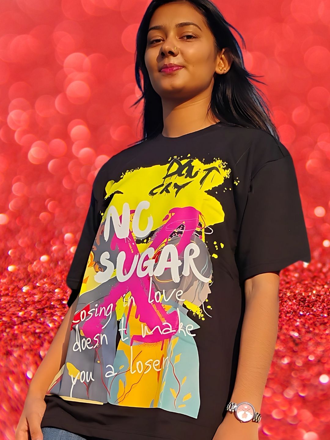 Women wearing DOGAteens Funky printed T-Shirt