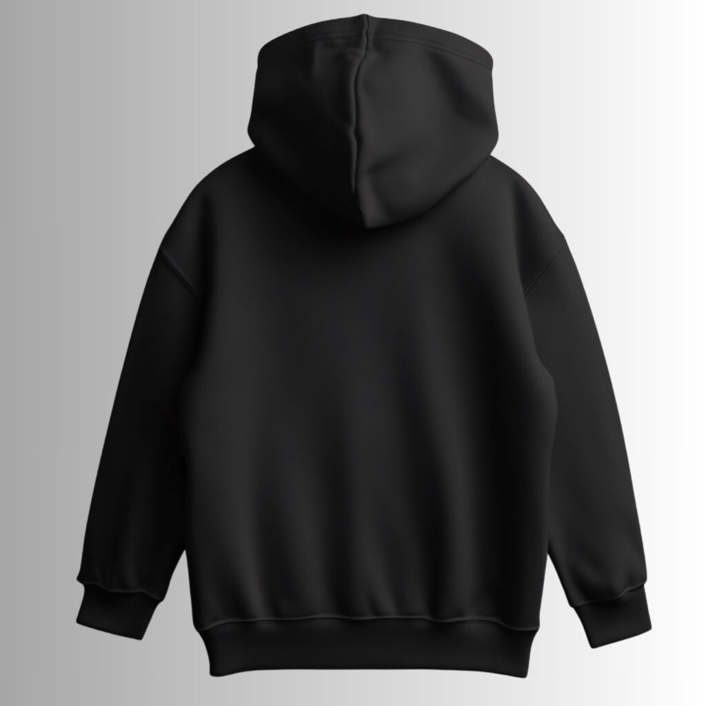 DOGAteens black oversized hoodie Cotton 450 GSM back wwwdogateenscom