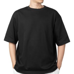 Men-wearing-DOGAteens-black-oversized-T-Shirt-Pure-Cotton-front