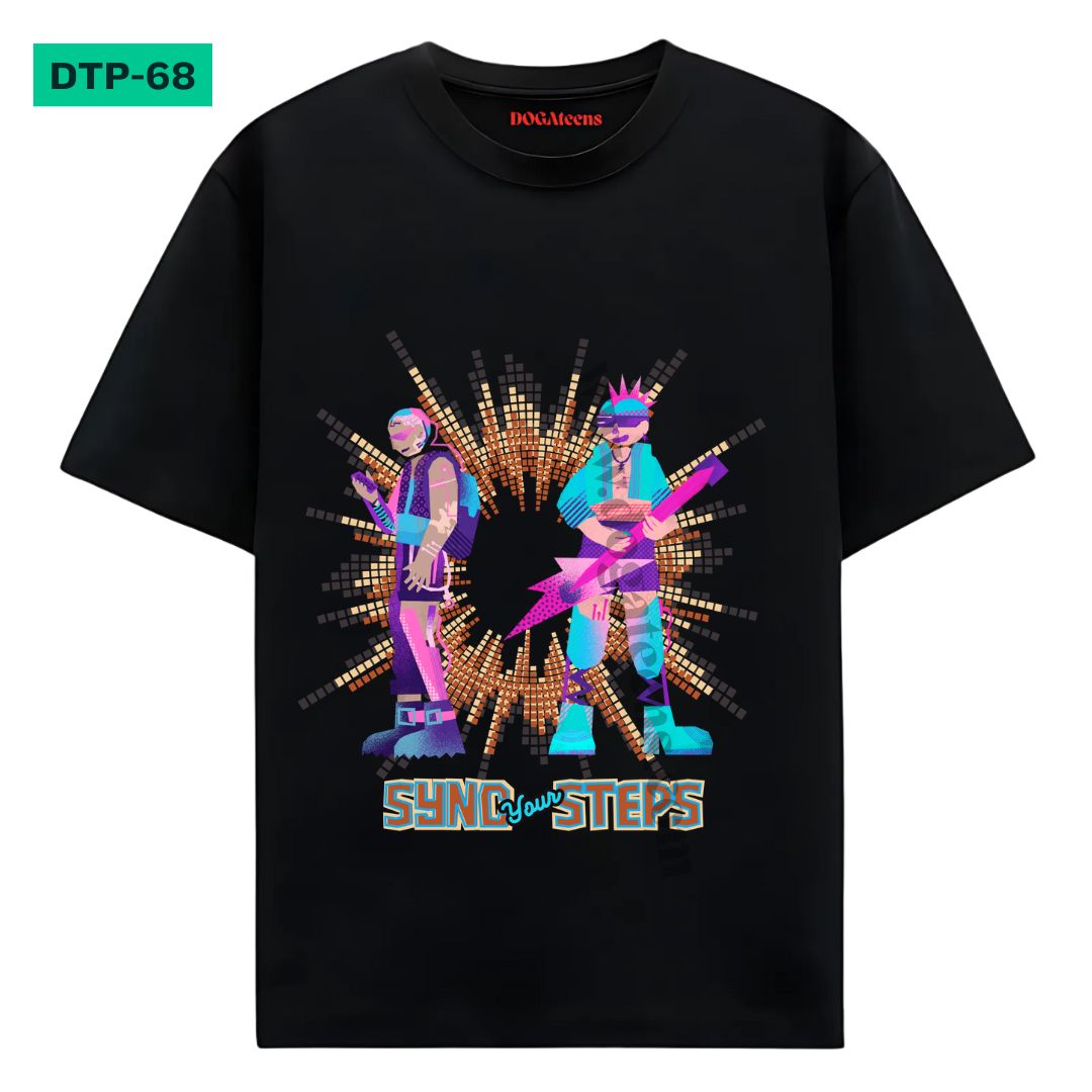 DTP-68 - dogateens.com sync your steps tuned graphic design for t-shirts, www.dogateens.com,