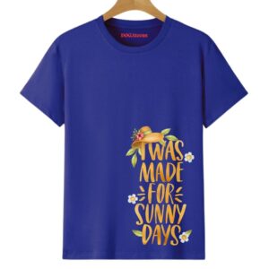 colorful graphic with text printed t shirt royal blue regular fit dogateenscom