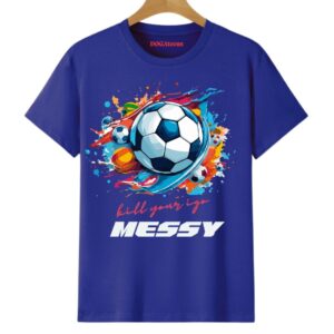 colorful graphic with text printed t shirt royal blue regular fit dogateenscom