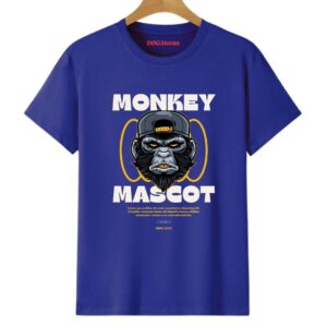 colorful graphic with text printed t shirt royal blue regular fit dogateenscom