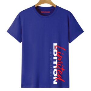 colorful graphic with text printed t shirt royal blue regular fit dogateenscom