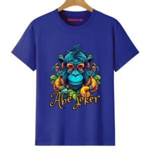 colorful graphic with text printed t shirt royal blue regular fit dogateenscom