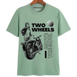 colorful graphic with text printed t shirt sage green oversized fit dogateenscom