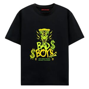 bad boys printed t shirt black oversized fit dogateenscom