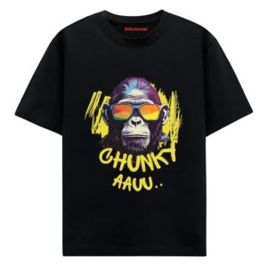 monkey chunky printed t shirt black oversized fit dogateenscom