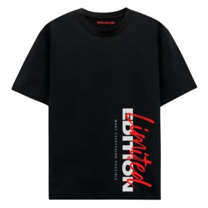 limited edition printed t-shirt black oversized fit dogateens.com