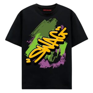 swag printed t-shirt black oversized fit dogateens.com