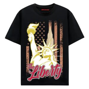 colorful graphic with text printed t-shirt black oversized fit dogateens.com