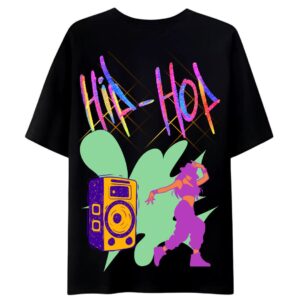 hip hop, t-shirt, women's black by dogateens.com